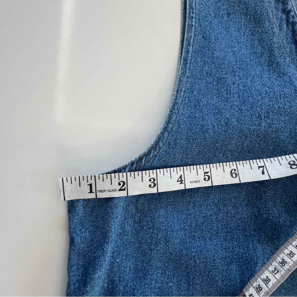 90s Y2K VTG California Concepts Denim Button Front Jumper  Floral Embroider - Picture 10 of 12